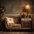 Melancholic Echoes: Reverberating Sounds of Old Radios Royalty Free Stock Photo