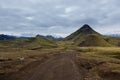 Melancholic Iceland landscape with green.