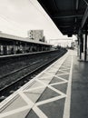 Melancholic Train Station in East Anglia, Black & White