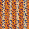 Melange texture style striped vector pattern background. Abstract orange blue backdrop with marl flake effect vertical Royalty Free Stock Photo