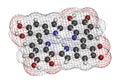 Melanin (eumelanin), proposed oligomeric structure model. Primary determinant of skin color. 3D rendering. Atoms are represented