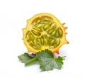 Melano or kiwano melon on white background Royalty Free Stock Photo
