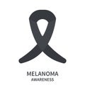 Melanoma black ribbon for skin cancer awareness day