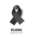 Melanoma cancer awareness ribbon vector illustration isolated