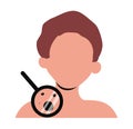 Melanoma diagnosis dermatology examination icon vector illustration