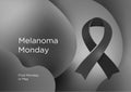 Melanoma Monday in the first Monday in May. Black color ribbon Cancer Awareness Products.