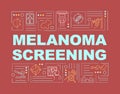 Melanoma screening word concepts banner