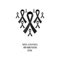 Melanoma skin cancer awareness black ribbon collection set