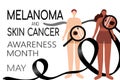 Melanoma and skin cancer awareness month vector illustration