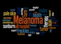 Melanoma - skin cancer word cloud concept 3 Royalty Free Stock Photo