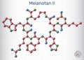 Melanotan II molecule. It is synthetic analogue of the peptide hormone, stimulates melanogenesis and increases sexual arousal. Royalty Free Stock Photo