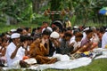 Melasti Celebration in Indonesia Royalty Free Stock Photo