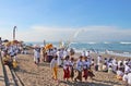 Melasti Ceremony. Bali Island-Wide Purification. Royalty Free Stock Photo