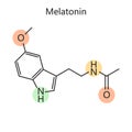 Melatonin chemical formula diagram medical science