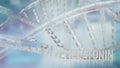 The melatonin on dna Background for sci or health concept 3d rendering Royalty Free Stock Photo
