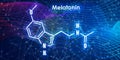 Melatonin hormone molecule.