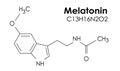 Melatonin molecule, chemical formula