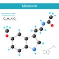 Melatonin molecule. molecular chemical structural formula
