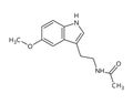 Melatonin structural formula of molecular structure Royalty Free Stock Photo