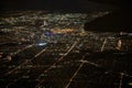 Melbourne, Australia. Aerial view of city skyline at night from the airplane Royalty Free Stock Photo