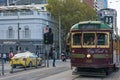 Historic tramway route 35 on streets of Melbourne CBD