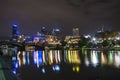 MELBOURNE, AUSTRALIA - APRIL 2014: Skyline by night