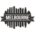 Melbourne Australia Australasian Icon Vector Art Design Skyline Flat City Silhouette Editable Template