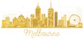 Melbourne Australia City skyline golden silhouette.