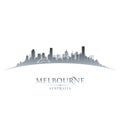 Melbourne Australia city skyline silhouette white background