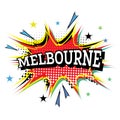 Melbourne Australia Comic Text in Pop Art Style