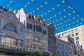 MELBOURNE, AUSTRALIA, DECEMBER 31, 2019: Golden stars over Burke street in Melbourne, Australia