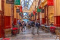 MELBOURNE, AUSTRALIA, DECEMBER 31, 2019: People are strolling through the Block arcade in Melbourne in center of Melbourne,