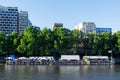 Arbory Afloat floating bar on the Yarra River in Melbourne Royalty Free Stock Photo