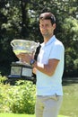 2019 Australian Open champion Novak Djokovic of Serbia posing with Australian Open trophy at Royal Botanic Garden Victoria Royalty Free Stock Photo