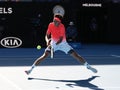 2019 Australian Open finalist Emilio Nava of United States in action during his Boys` Singles final match in Melbourne Park