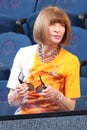 Editor-in-chief of Vogue magazine Anna Wintour honored at the 2019 Australian Open during women`s semifinal match