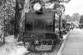 Melbourne, Australia - January 7, 2009: Puffing Billy steam train on the station. Historical narrow railway in the Dandenong