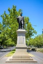 A statue commemorates Edmund FitzGibbon in Melbourne