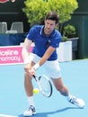 Tennis player Novak Djokovic preparing for the Australian Open at the Kooyong Classic Exhibition tournamen Royalty Free Stock Photo