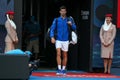 14 time Grand Slam Champion Novak Djokovic enters Rod Laver Arena before his quarterfinal match at 2019 Australian Open