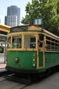 Vintage W class tram in City Circle service Royalty Free Stock Photo