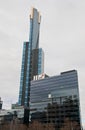 MELBOURNE, AUSTRALIA - JULY 30, 2018: Eureka tall tower with PwC Melbourne headquarter office buildign in the front Royalty Free Stock Photo