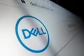 Close-up view of Dell logo on its website Royalty Free Stock Photo