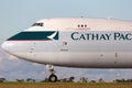 Cathay Pacific Cargo Airways Boeing 747-8 Cargo Aircraft B-LJM preparing for takeoff from Melbourne International Airport
