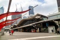 City scene with modern architecture in Melbourne by the Southern Cross Station. Royalty Free Stock Photo