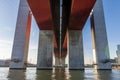 Perspective view from the underside of the Bolte Bridge, Melbourne, Australia