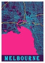 Melbourne - Australia Neon City Map