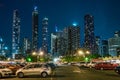 Melbourne, Australia - Night cityscape as seen from Victoria market car park Royalty Free Stock Photo