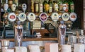 All Belgian beer taps at Belgian Beer Cafe Bluestone, Melbourne, Australia Royalty Free Stock Photo