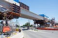 Centre Road level crossing being replaced by skyrail elevated train tracks in Clayton South, Melbourne